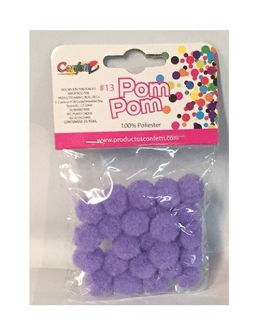 POMPOM CONFETTI 13 LILA C/25PZ