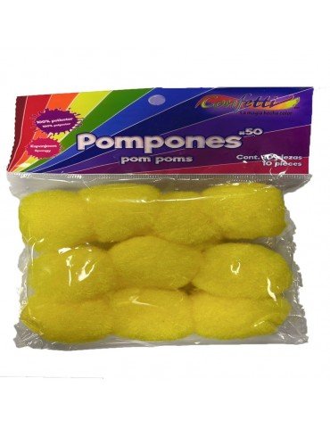 POMPOM CONFETTI 50 AMARILLO C/10PZ