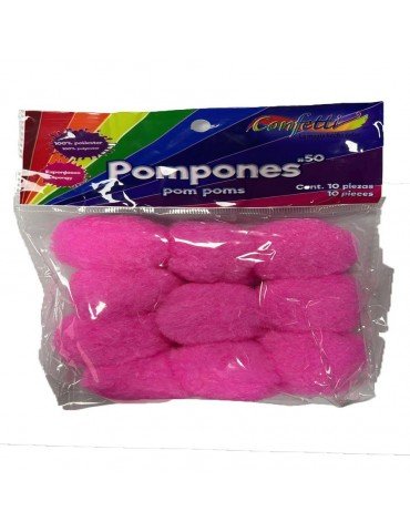 POMPOM CONFETTI 50 ROSA C/10PZ