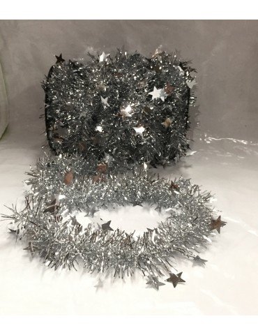 ESCARCHA NAVIPLASTIC 535033-02  ESTRELLAS PLATA 20MTS     X/12